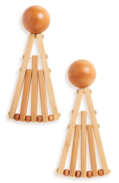 Shop Cult Gaia Fan Earrings In Natural Tan