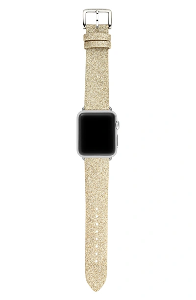 Shop Kate Spade Apple Watch Strap, 38mm In Gold Glitter