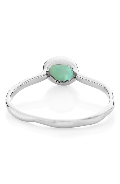 Shop Monica Vinader Siren Small Stacking Ring In Silver/ Amazonite