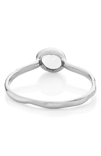 Shop Monica Vinader Siren Small Stacking Ring In Silver/ Rock Crystal