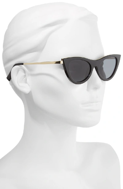 Le Specs Women's Enchantress Cat Eye Sunglasses, 51mm In Black & Smoke Mono  | ModeSens