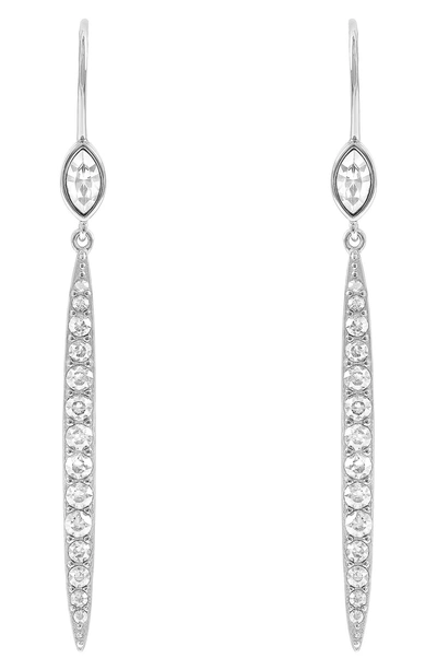 Shop Adore Linear Crystal Bar Earrings In Silver