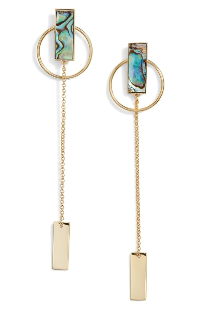 Shop Argento Vivo Stone Drop Earrings In Abalone/ Gold