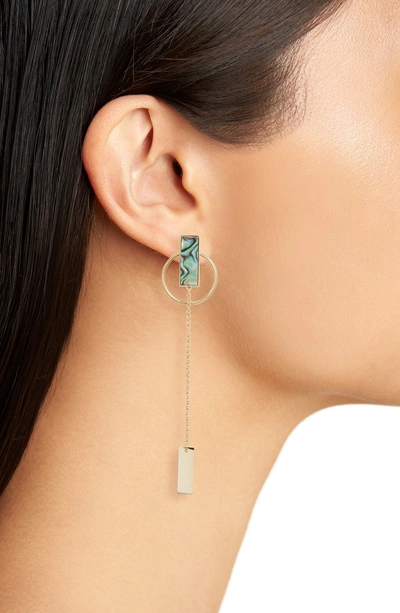 Shop Argento Vivo Stone Drop Earrings In Abalone/ Gold