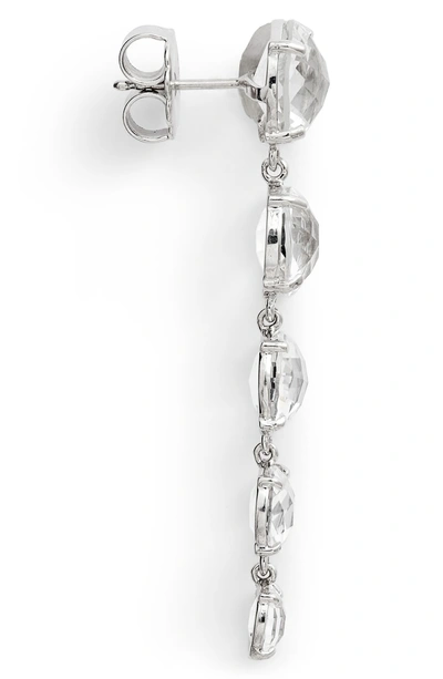 Shop Anzie White Topaz Linear Earrings In Silver