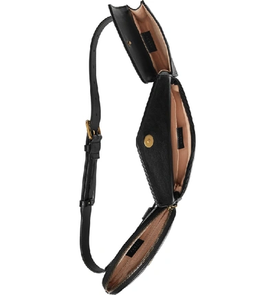 Shop Gucci Gg Marmont 2.0 Matelasse Triple Pouch Leather Belt Bag - Black In Nero/ Nero