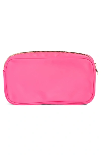 Shop Stoney Clover Lane Classic Clear Small Makeup Bag In Neon Pink