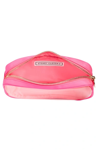 Shop Stoney Clover Lane Classic Clear Small Makeup Bag In Neon Pink