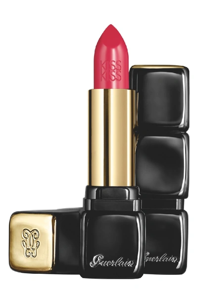 Shop Guerlain Kisskiss Creamy Satin Lipstick In 324 Red Love