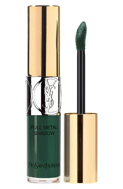 Shop Saint Laurent Pop Water - Full Metal Shadow Metallic Color Liquid Eyeshadow - 14 Fur Green