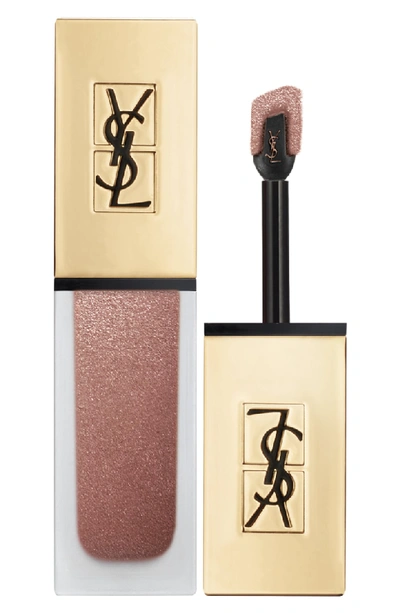 Shop Saint Laurent Tatouage Couture Metallics Liquid Lipstick In 104 Rose Gold Riot