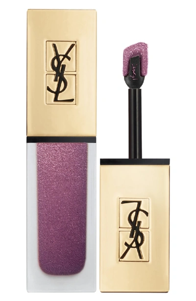 Shop Saint Laurent Tatouage Couture Metallics Liquid Lipstick In 102 Iron Pink Spirit