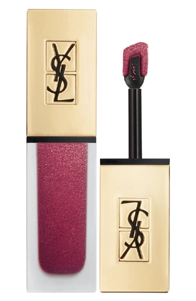 Shop Saint Laurent Tatouage Couture Metallics Liquid Lipstick In 106 Golded Fuchsia Rivals
