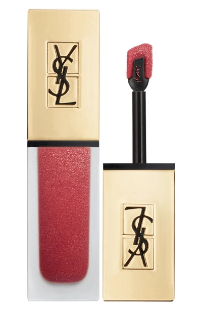 Shop Saint Laurent Tatouage Couture Metallics Liquid Lipstick In 101 Chrome Red Clash