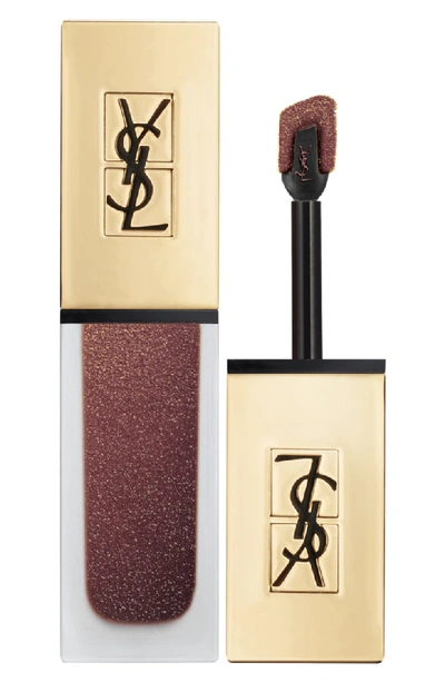 Shop Saint Laurent Tatouage Couture Metallics Liquid Lipstick In 105 Magnetic Prune Temper