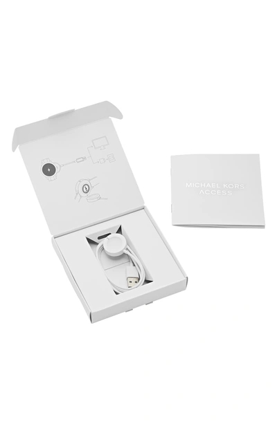 Shop Michael Kors Access Runway Smart Watch Wireless Charger In White