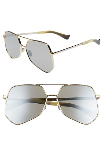 Shop Grey Ant Megalast Flat 61mm Sunglasses - Silver Gold/ Silver