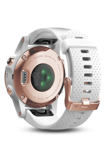 Shop Garmin Fenix 5s Sapphire Premium Multisport Gps Watch, 42mm In White/ Rose Gold Sapphire