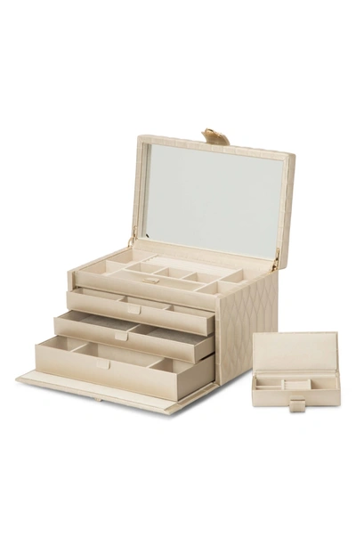 Shop Wolf Caroline Jewelry Box - Beige In Champagne - Large