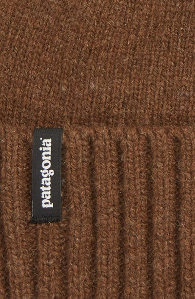 Shop Patagonia Brodeo Wool Stocking Cap In Timber Brown