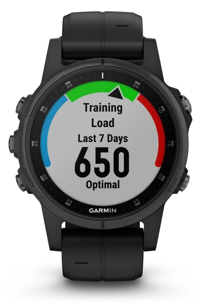 Shop Garmin Fenix 5s Plus Sapphire Premium Multisport Gps Watch, 42mm In Black