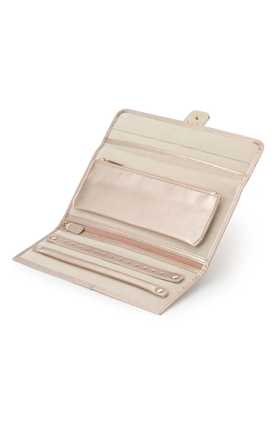 Shop Wolf Palermo Jewelry Roll - Metallic In Rose Gold