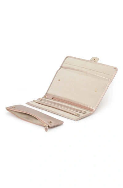 Shop Wolf Palermo Jewelry Roll - Metallic In Rose Gold