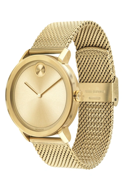 Shop Movado Bold Evolution Mesh Bracelet Watch, 40mm In Gold
