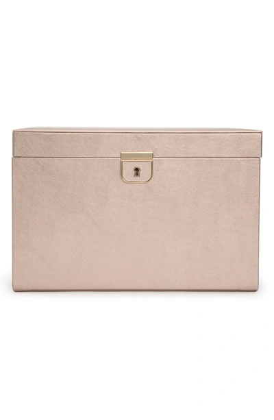 Shop Wolf Palermo Large Jewelry Box - Metallic In Rose Gold