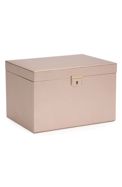 Shop Wolf Palermo Large Jewelry Box - Metallic In Rose Gold