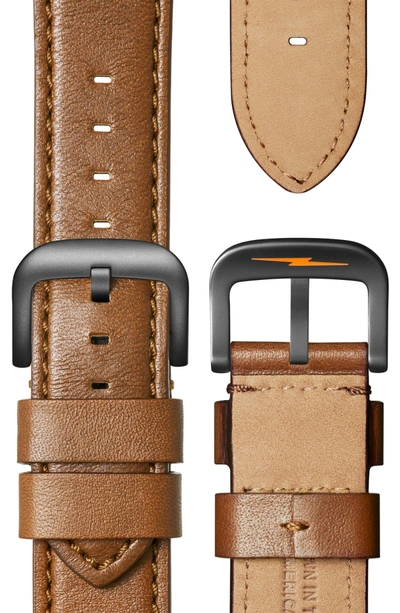 Shop Shinola The Runwell Chrono Leather Strap Watch, 47mm In Tan/ Spruce/ Gunmetal