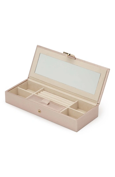 Shop Wolf Palermo Safe Deposit Jewelry Box - Metallic In Rose Gold