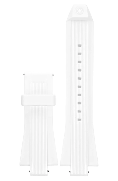 Shop Michael Kors Dylan 28mm Silicone Watch Strap In White
