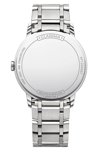Shop Baume & Mercier Classima Bracelet Watch, 40mm In Blue/ Silver