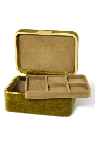 Shop Aerin Beauvais Velvet Jewelry Box - Green In Moss