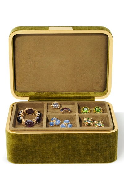 Shop Aerin Beauvais Velvet Jewelry Box - Green In Moss