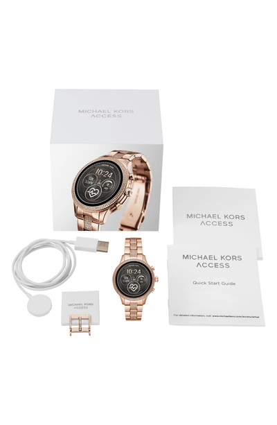 Shop Michael Kors Michael  Access Runway Smart Bracelet Watch, 41mm In Rose Gold