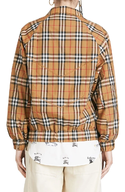 Shop Burberry Corfe Check Print Jacket In Antique Yellow