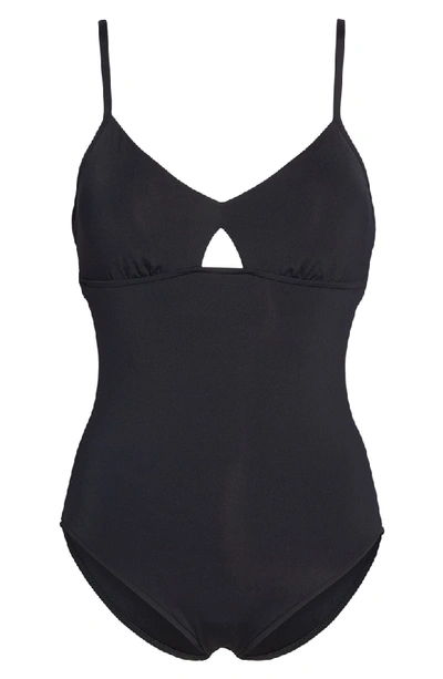 Shop Seafolly Active Keyole One-piece Swimsuit In Black