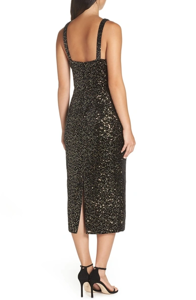 Shop Jill Jill Stuart Velvet & Sequin Embellished Midi Dress In Black/ Gold