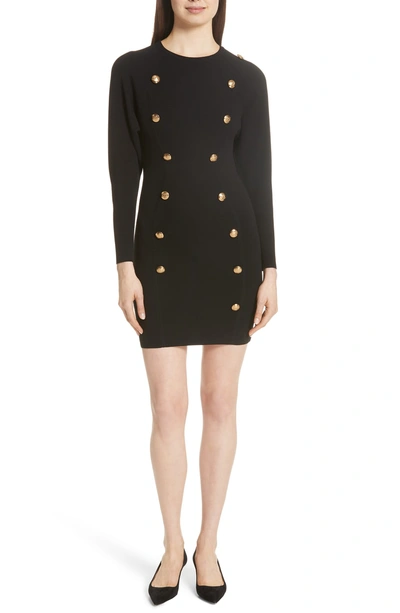 Shop A.l.c Rhea Button Front Sweater Dress In Black