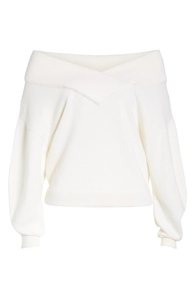 Shop Ji Oh Crop Wool & Cashmere Sweater In Cream