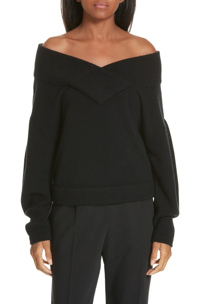 Shop Ji Oh Crop Wool & Cashmere Sweater In Black