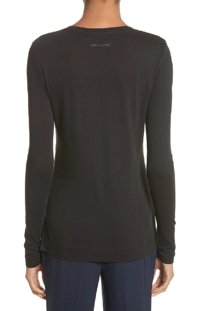Shop Adam Lippes Long Sleeve Crewneck T-shirt In Black