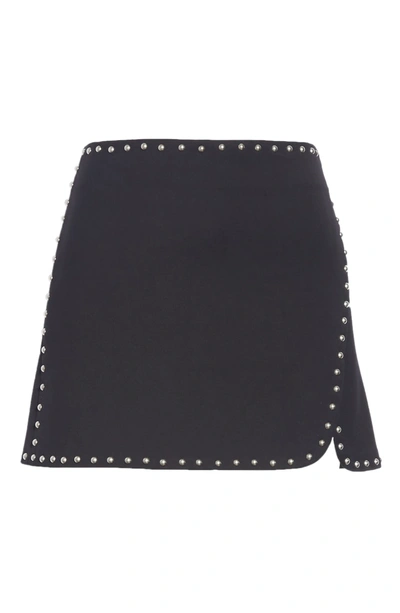 Shop Helmut Lang Studded Miniskirt In Black