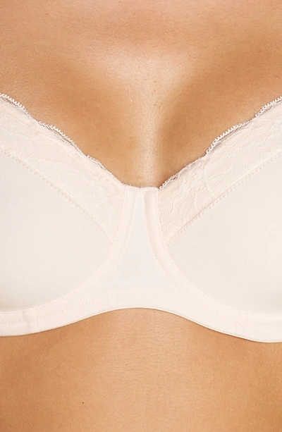 Shop Hanro Cotton Lace Spacer Underwire Bra In Powder