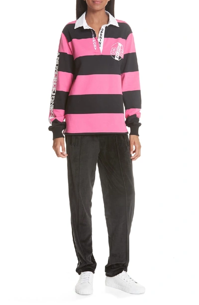 Shop Opening Ceremony Stripe Rugby Top In Neon Pink Multi