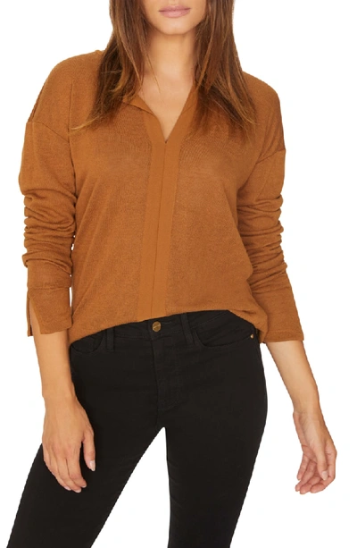 Shop Sanctuary Sienna Woven Trim Top In Caramel