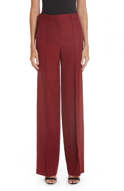 Shop Victoria Beckham Wide Leg Pants In Cherry