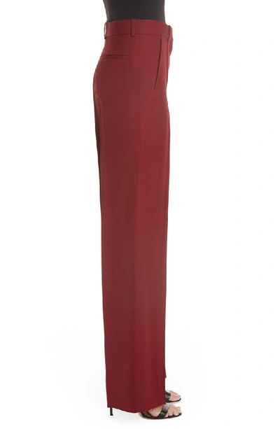 Shop Victoria Beckham Wide Leg Pants In Cherry